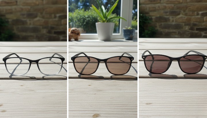 photochromic lenses indoor to outdoor light transition stages