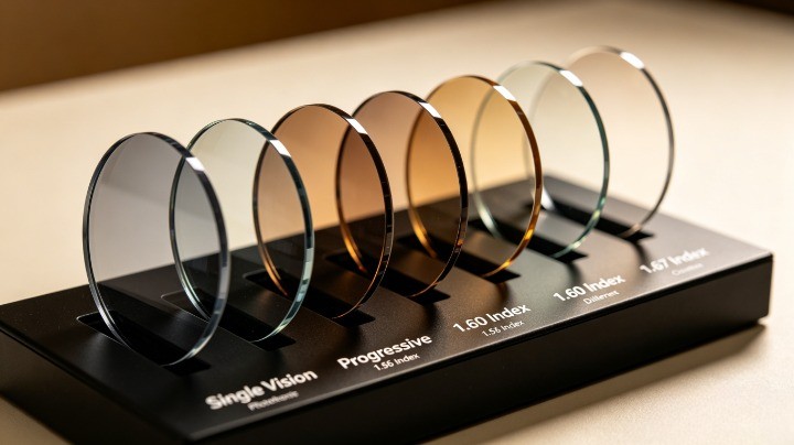 photochromic single vision progressive and color options for optical lens buyers