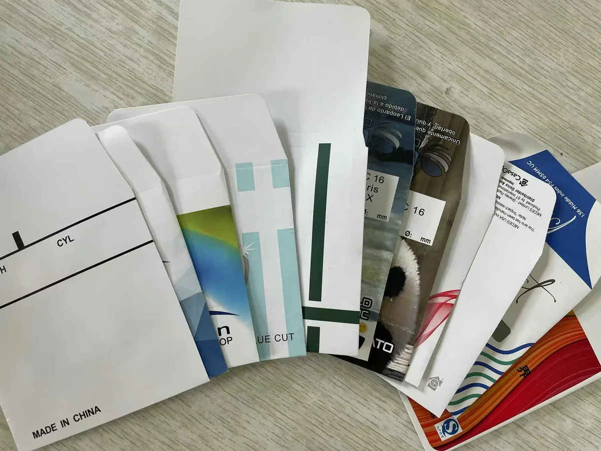Sample Packaging for wholesale optical lens ranges