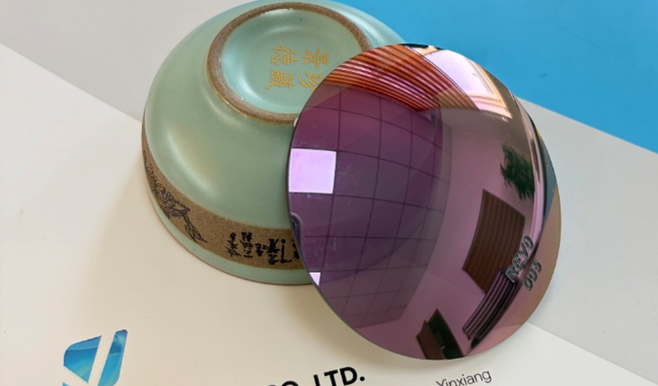 Purple polarized sunglass lens sample for wholesale optical lens programs