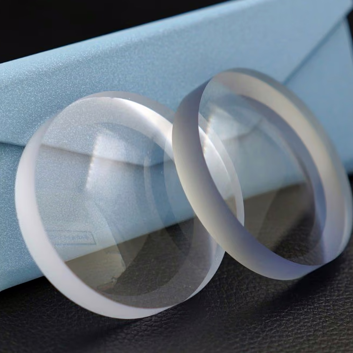 Semi-finished optical lens blanks with clear lens edges for RX lab surfacing