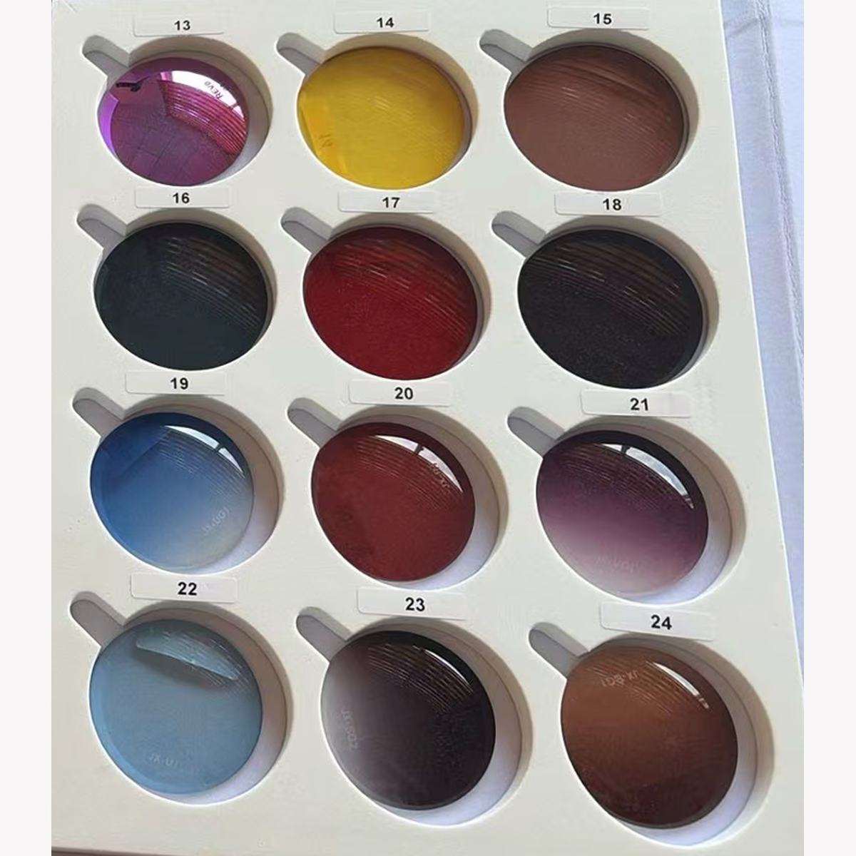 UV400 sunglass lens sample board for wholesale sunglass lens programs